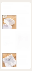 Detailed view of white jewelry box with silver bow and grey flocked sponge insert
