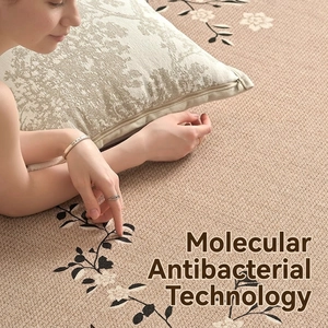 New Chinese style beige carpet with floral patterns and anti-bacterial woven texture
