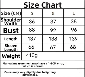 Size chart for lace velvet dress showing shoulder, bust, length and sleeve dimensions