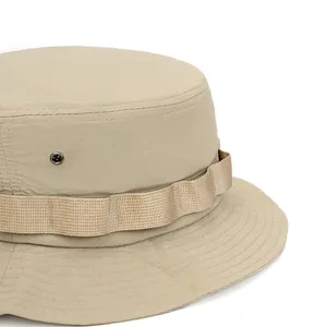 Quick-dry outdoor sun hat with wide brim and ripstop fabric texture for camping