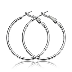 Large Hoop Earrings Simple High Polished Circle Statement Fashion Jewelry For Women With Earring Post