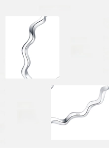 Macro shot of S925 sterling silver wavy ring with high polished mirror surface