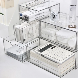 Stapelbarer Acryl-Schreibtisch-Organizer mit Schubladen für Büro und Make-up