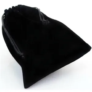 Black Velvet Drawstring Jewelry Pouch Soft Flannel Gift Bag For Necklace Ring Earrings Bracelet Storage Packaging Bag