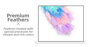 Macro detail of vibrant gradient feathers and white decorative beads on dream catcher
