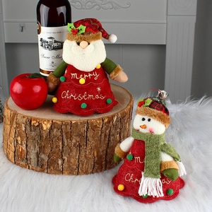 Christmas plush dolls set featuring Santa and Snowman for festive party decorations
