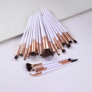 Synthetic Fiber Makeup Brushes Aluminum Tube Plastic Handle Soft Powder Eyeshadow Foundation Blending Cosmetic Tools