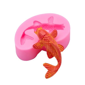 3D koi fish silicone mold for fondant cake decorating and DIY baking accessories