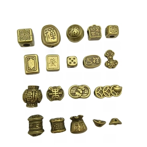 Set of 18 vintage bronze ethnic beads for DIY necklaces and bracelets accessories