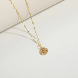 Luxury gold star necklace with Virgin Mary pendant and sparkling white zircon border