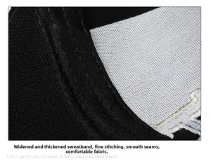 Detailed macro view of reinforced sweatband and triple stitching inside the baseball cap