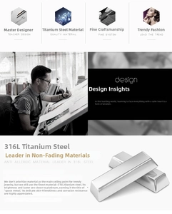 Detail view of 316L titanium steel material showing high luster and skin-friendly texture
