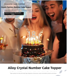 Silver number 18 cake topper with sparkling rhinestones for 18th birthday parties