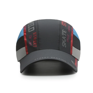 Breathable quick-dry baseball cap with color-block stitching and street skating print