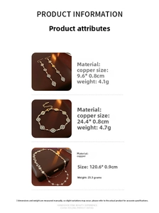 Detail view showing dimensions of rhombic hollowed necklace and matching jewelry set