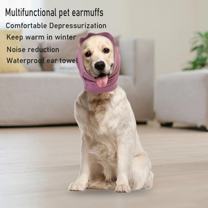 Pink high-elastic pet earmuffs for large dogs providing noise reduction and warmth