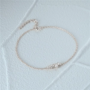 Close-up of S925 sterling silver bracelet featuring a cluster of sparkling zircons
