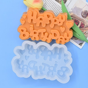 Silicone mold for Happy Birthday aromatherapy candles and DIY handmade soaps crafts