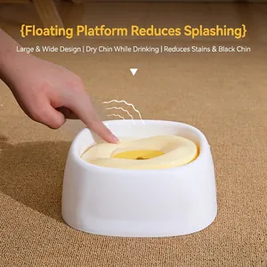 Cuenco de agua flotante estrella de mar para perros con placa de presión antisalpicaduras