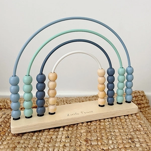 Boulier arc-en-ciel en bois pour enfants avec 4 arches et 10 perles style nordique