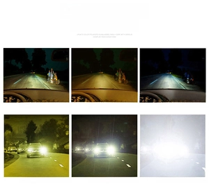 Dettaglio lenti polarizzate gialle per visione notturna con effetti antiriflesso e chiarezza