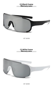 Integrated large frame cycling sunglasses, outdoor windproof sports running and ski glasses.