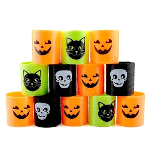 Halloween Kunststoff-Sprungfedern Set mit Kürbis-, Katzen- und Totenkopfmustern für Partys