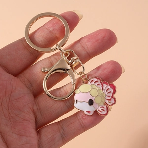 Cute koi fish keychain in gold metal with colorful enamel pendant for bag decoration