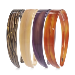 2.2cm vintage acetate headbands in assorted colors with non-slip teeth for women