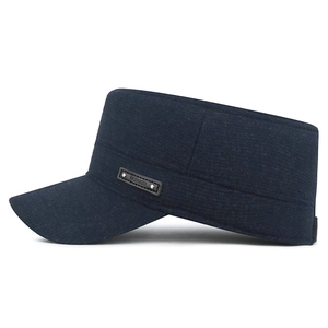 Winter-Cadet-Cap in Marineblau mit Ohrenschutz und warmem Fleece-Futter für Herren