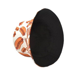 Bob réversible avec imprimé hot-dog et doublure noire pour protection solaire