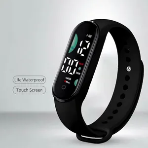Digital Sports Watch LED Touch Screen Waterproof Heart Rate Pedometer Smart Fitness Band Silicone Strap Outdoor Universal