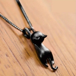 Cat Pendant Necklace Copper Zircon Stretching Kitten Clavicle Chain Minimalist Sweet Animal Accessory Jewelry Gift For Women