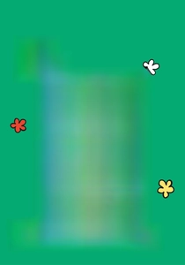 Gros plan d'un mignon chien de dessin animé avec l'inscription fancy sur fond vert