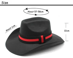 Size guide for wide brim fedora hat with 57-58cm circumference and 8cm brim