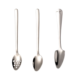 304 stainless steel baby fruit puree spoon set with serrated edges for infant feeding