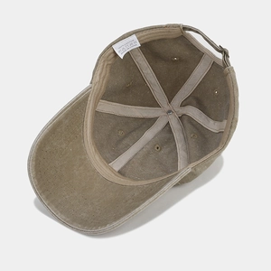 Inside view of vintage washed cotton mama baseball cap with adjustable strap and label