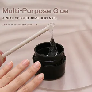 Gel sólido transparente para extensión de uñas en tarro negro de alta viscosidad