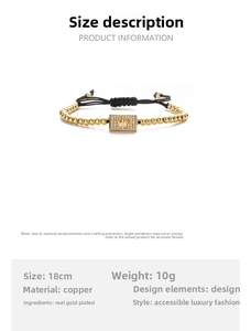 Detail view of crown charm men's braided bracelet with 18cm adjustable cord and cubic zirconia