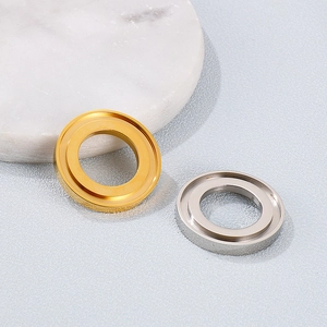 Minimalist geometric stainless steel rings in gold and silver finish for necklace making