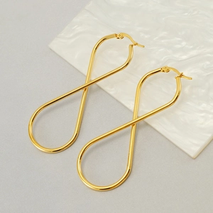 Elegant gold twisted infinity earrings in polished stainless steel for modern women