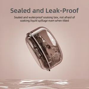 Waterproof portable dental retainer box with leak-proof seal and transparent brown finish