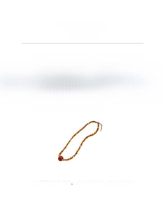 Detailed specs for amber tiger eye beaded necklace showing 18.2g weight and 37cm length