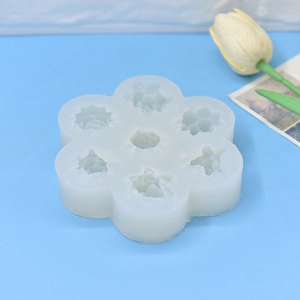 Stampo in silicone 7 fori succulente per sapone e candele fai-da-te