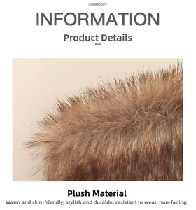 Macro detail of the premium brown plush fabric on a large Christmas stocking decoration