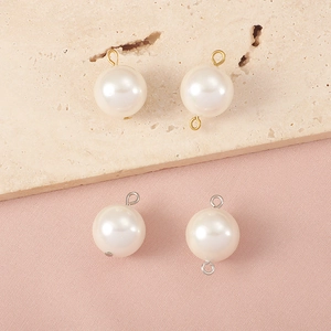 Pendenti con conchiglie di perle di vetro con asole oro e argento per gioielli fai da te