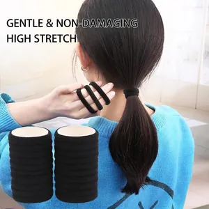 Seamless black high elasticity hair ties and scrunchies for damage-free hair styling