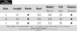 Size chart for polka dot one-shoulder top showing length, bust, and waist measurements