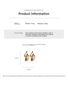 Detailed size and weight specs for irregular leaf earrings in gold-tone alloy