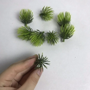 Artificial green pine needles for DIY Christmas decor and miniature plant arrangements